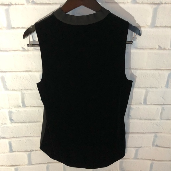 Theory Black Velvet Tuxedo Front Pleated Blouse. Size Medium. - Picture 2 of 8